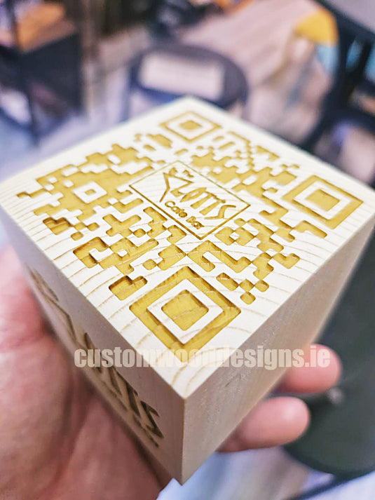 QR Code Block Natural 5 sides Branded 10-1000 Custom Wood Designs CUAB73_1_6dc77a39-e9df-42aa-8617-aa61e8f34bb1