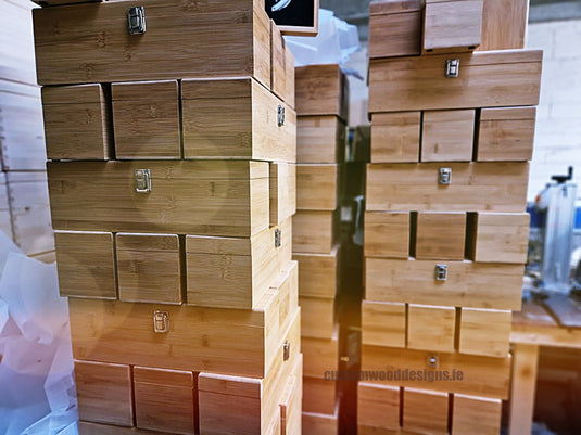 Bamboo Wine Box & Opener set Custom Wood Designs CUFA89_1