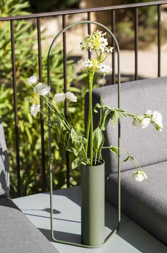 Fermob Itac cylindrical cactus-shaped vase, 76cm tall, with matching accessories displayed on a neutral background