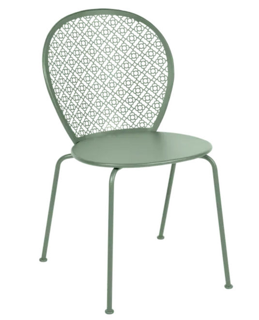 Colorful Fermob Lorette outdoor metal chair with cactus design, lightweight and stylish for garden or patio seating.
