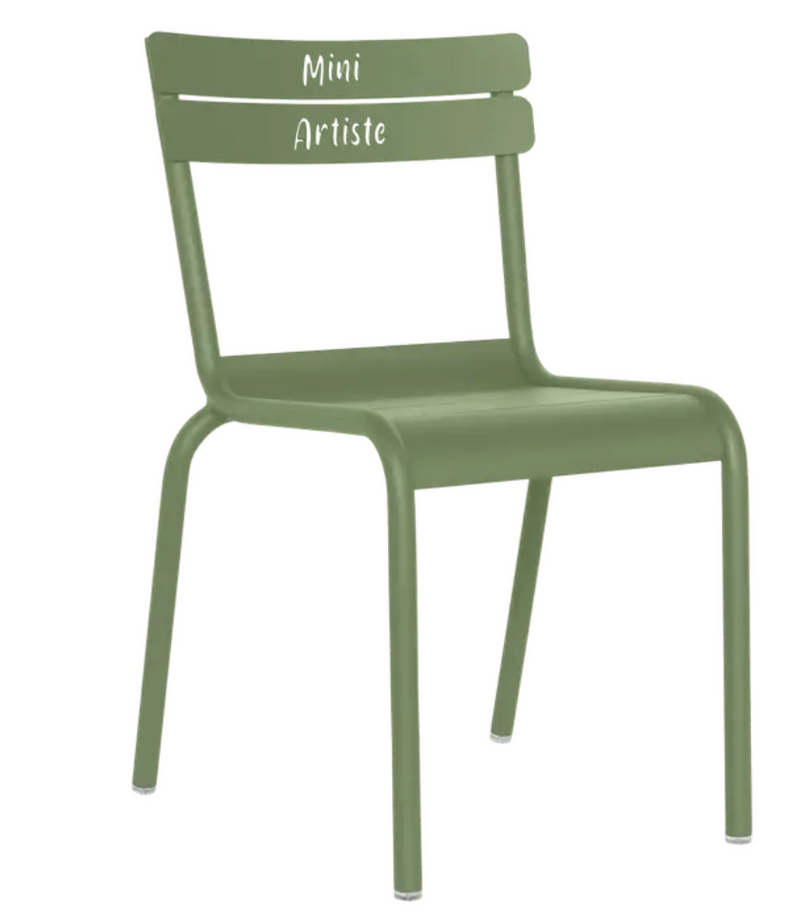 Load image into Gallery viewer, Fermob Luxembourg Kid Chair "Mini Artiste" by Custom Wood Designs, featuring a cactus design, perfect for children's corner furniture.
