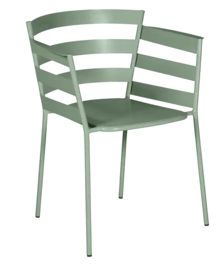 Load image into Gallery viewer, Fermob RYTHMIC outdoor armchair with cactus green color, featuring a modern, curved design perfect for outdoor seating.
