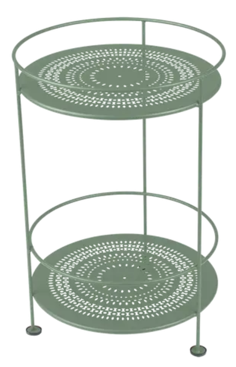 Load image into Gallery viewer, Fermob Guinguette side table with perforated double top in metal, featuring a stylish and functional design.
