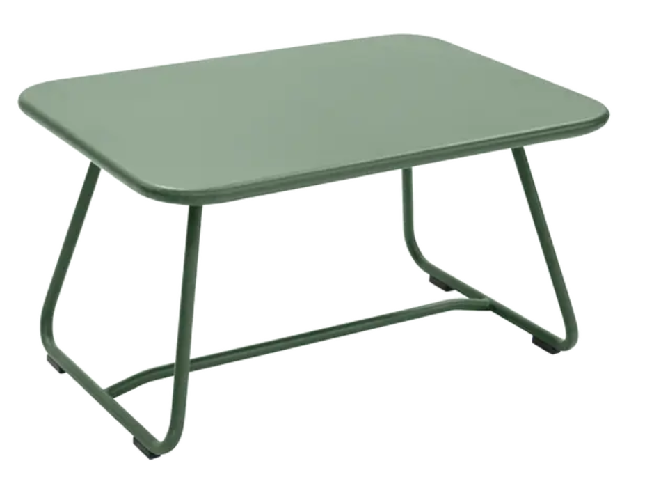 Fermob Sixties low outdoor table with cactus design, measuring 76x55.5cm, ideal for garden or patio seating areas.