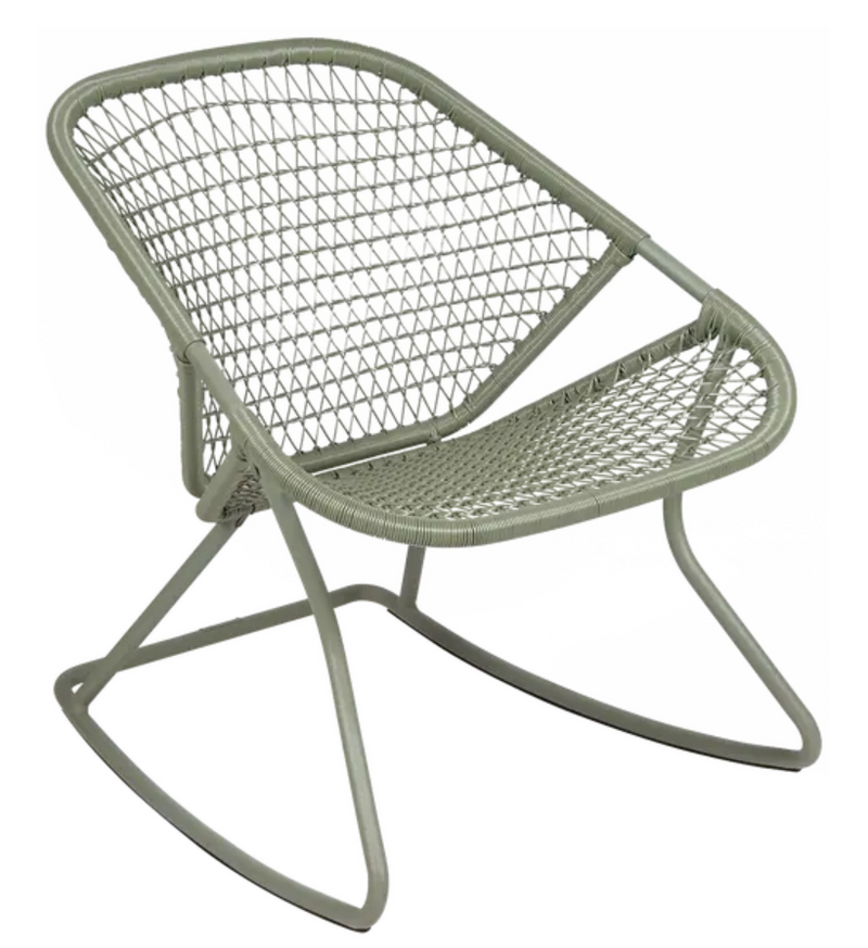 Load image into Gallery viewer, Outdoor metal Sixties Rocking Chair by Fermob featuring a cactus design, perfect for stylish outdoor relaxation.
