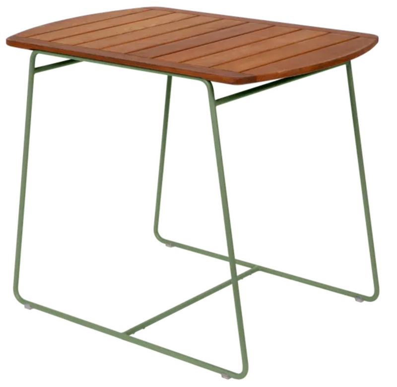 Load image into Gallery viewer, Fermob outdoor teak table measuring 90x60cm with a smooth surface and modern design, perfect for patio or garden settings.

