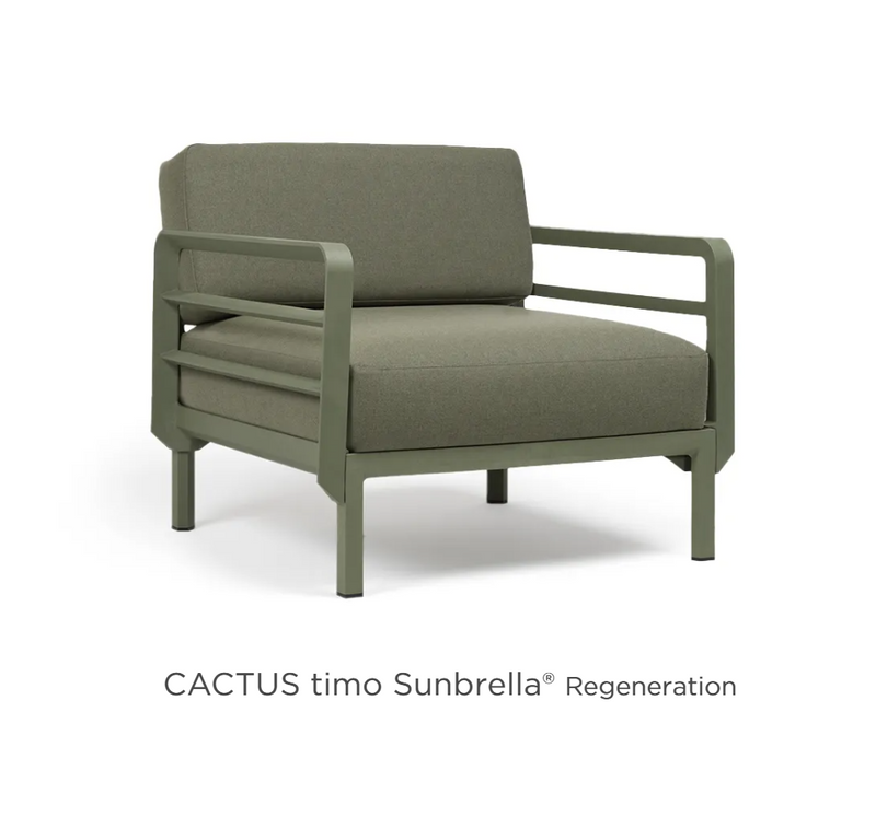 Load image into Gallery viewer, Nardi Maximo modular outdoor armchair with cactus-patterned cushions, part of a versatile outdoor lounge sofa set.
