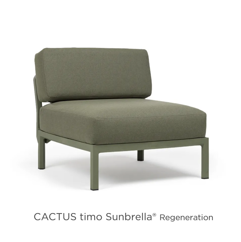 Load image into Gallery viewer, Nardi Maximo Modular Centre Seat Sofa in outdoor setting, showcasing comfortable modular sofa middle section with cactus and sun umbrella.
