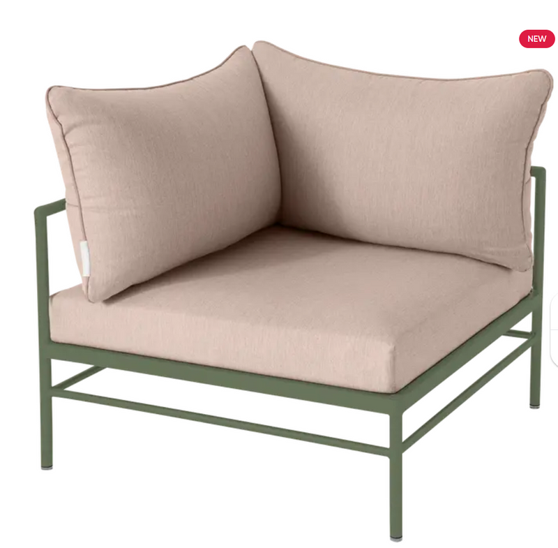 Load image into Gallery viewer, Fermob Rivage Corner Armchair, outdoor metal corner sofa with woven cactus twine design, suitable for patio or garden seating.
