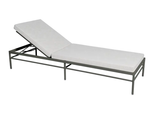 Fermob Rivage luxury metal sunlounger with woven cactus wicker design, outdoor lounge chair for relaxing in the garden.