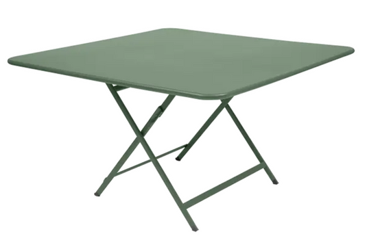 Fermob Caractère foldable outdoor table, 128x128 cm, eight-seater with cactus design, perfect for outdoor dining and gatherings.