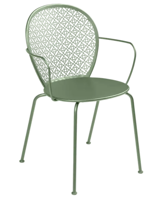 Fermob Lorette outdoor metal armchair with cactus design, featuring a stylish, durable garden chair for outdoor seating.