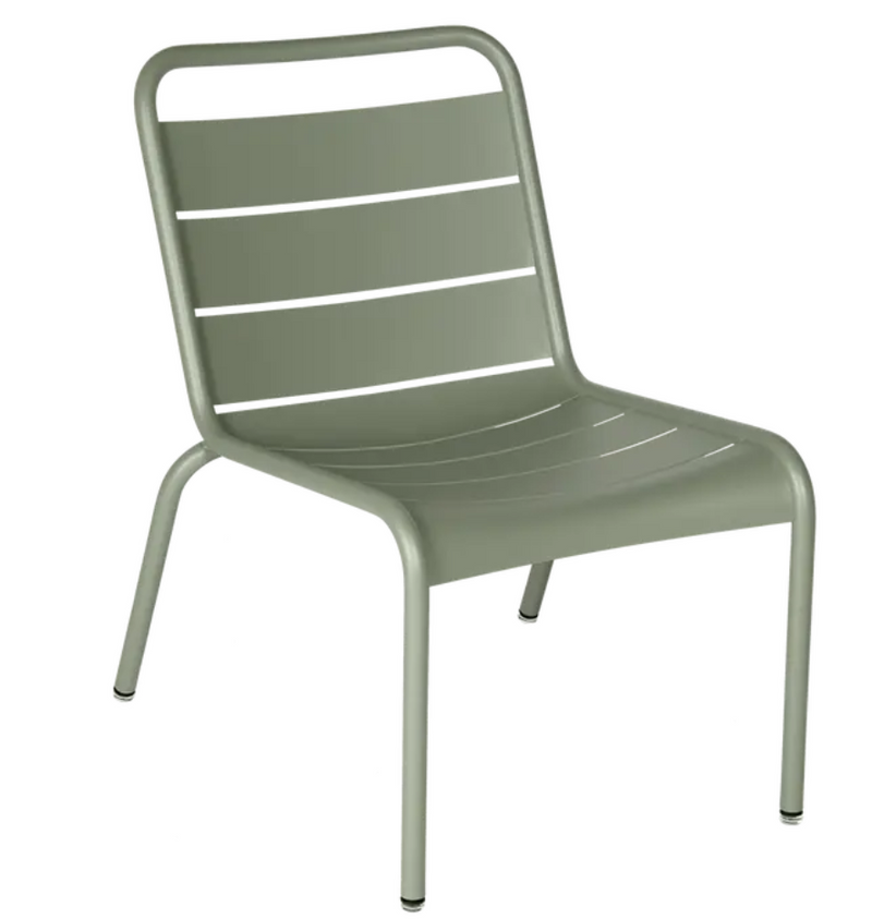Load image into Gallery viewer, Fermob Luxembourg Lounge Chair with metal frame and cactus-patterned fabric, suitable for outdoor seating and restaurant decor.
