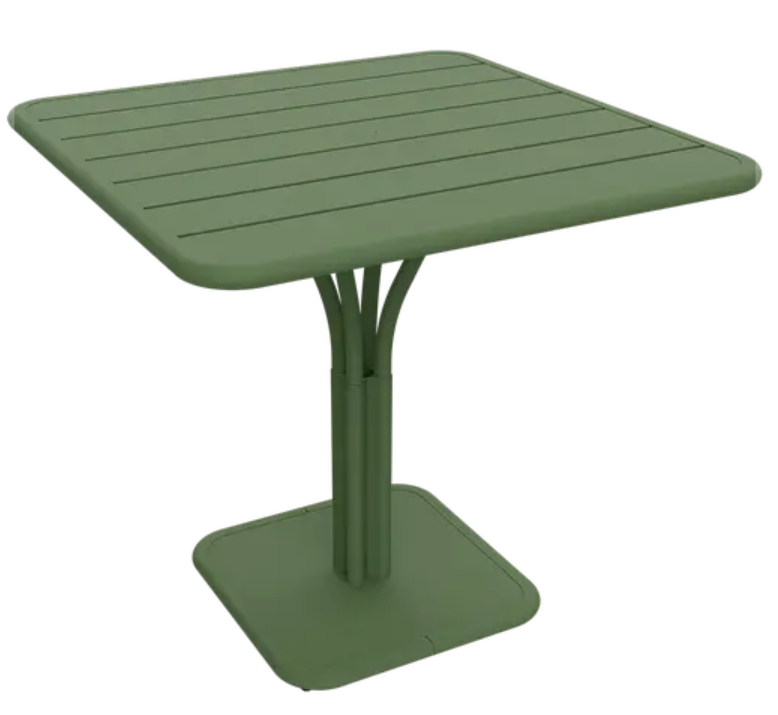 Load image into Gallery viewer, Fermob Luxembourg outdoor pedestal table, 80x80 cm, with a cactus design, suitable for garden or patio use.
