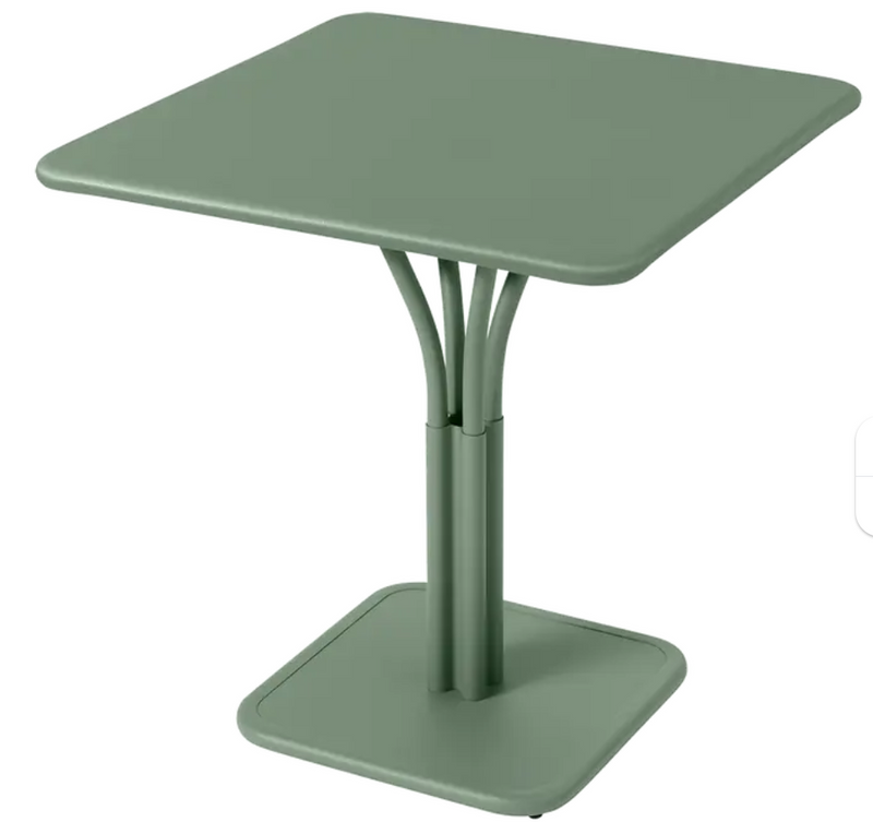 Load image into Gallery viewer, Fermob Luxembourg metal outdoor table with 71x71 cm solid aluminum top, suitable for patio or restaurant seating.
