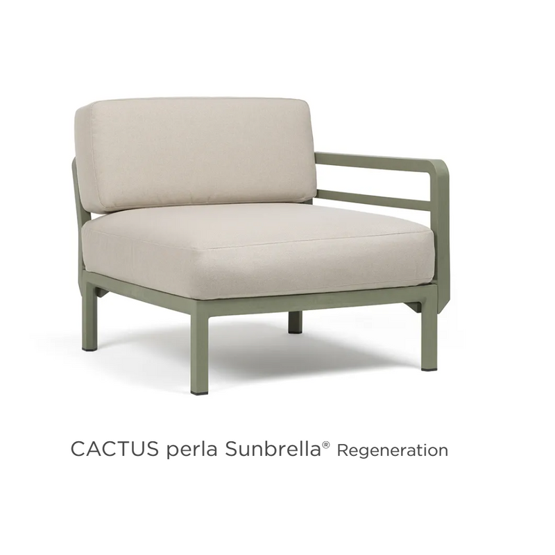 Load image into Gallery viewer, Nardi Maximo modular end sofa in luxury outdoor cactus Perla Sunbrella fabric, designed for versatile outdoor seating.
