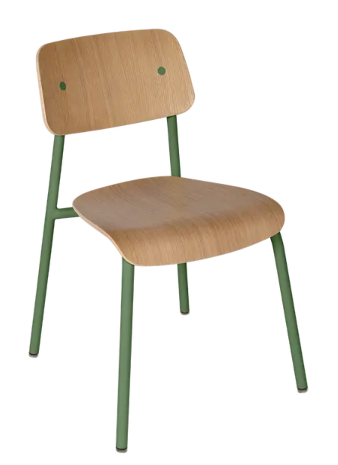 Load image into Gallery viewer, Fermob Studie Oak Chair with wooden seat and backrest, stylish oak frame suitable for office, restaurant, or home settings
