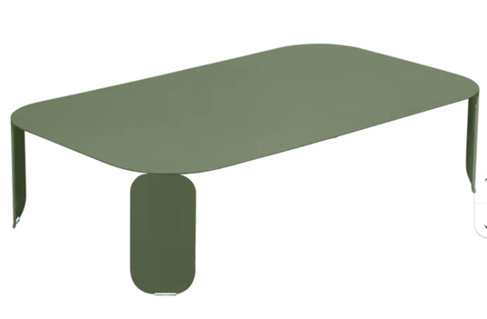Fermob Bebop low outdoor table, 120x70 cm, with a cactus design, featuring a sleek rectangular shape and 42 cm height.