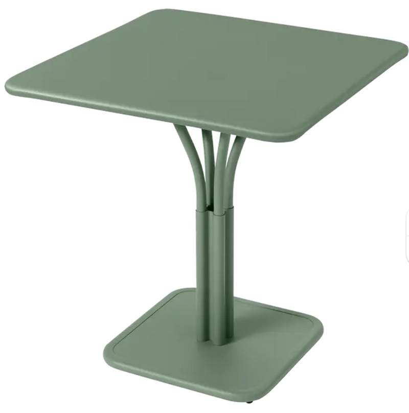Load image into Gallery viewer, Fermob Luxembourg metal table with a 71x71 inch solid aluminum top, outdoor cactus design pedestal table for patio or restaurant use

