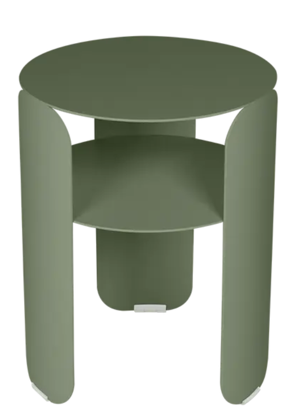 Fermob Bebop Side Table with 35cm diameter, metal offset table in anthracite, outdoor use, modern design