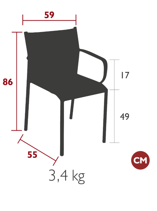 Fermob Cadiz outdoor armchair with aluminum frame and technical fabric seat, suitable for patio or garden seating.
