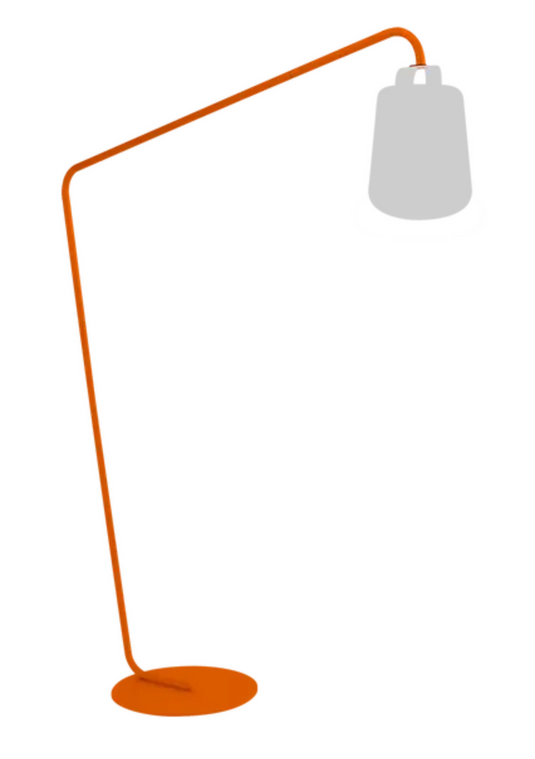 Fermob BALAD² Offset Stand lamp stand with a sleek, modern design in a warm candied orange color, suitable for stylish lighting.