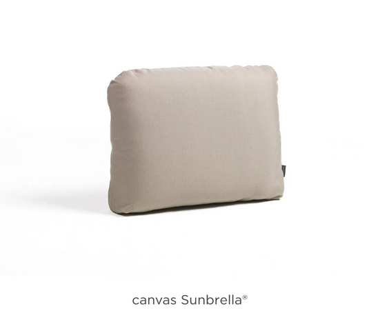 Sunbrella canvas Nardi Komodo corner back cushion for outdoor furniture by Custom Wood Designs, shown in a stylish corner arrangement.