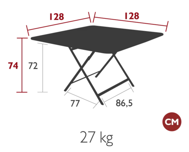 Load image into Gallery viewer, Fermob CARACTÈRE outdoor foldable eight-seater table, 128x128 cm, ideal for outdoor dining and gatherings.
