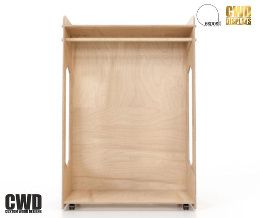 Apparel  Display Rack with Wheels - Custom Wood Designs