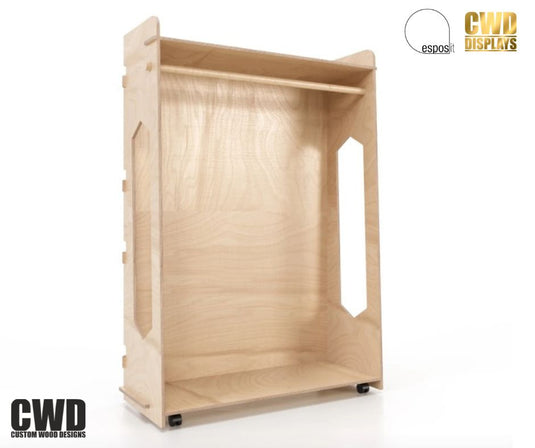 Apparel  Display Rack with Wheels - Custom Wood Designs