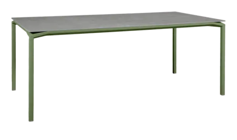Load image into Gallery viewer, Fermob CALVI Kreta mineral dining table, 195x95 cm, eight-seater with durable stone tabletop and modern design.
