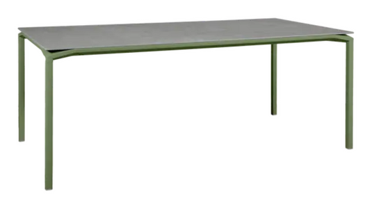 Fermob CALVI Kreta mineral dining table, 195x95 cm, eight-seater with durable stone tabletop and modern design.