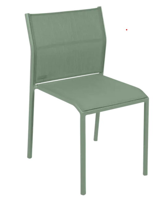 Fermob Cadiz outdoor chair with a sleek metal frame and woven seat, perfect for patio or garden seating.