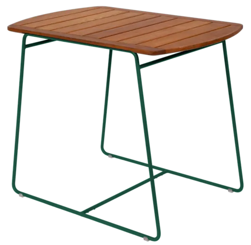 Load image into Gallery viewer, Fermob outdoor teak table in green with 90x60cm size, stylish and durable for outdoor dining and patio use.

