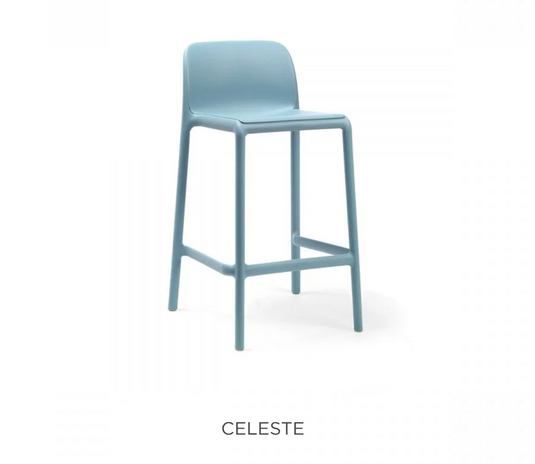Nardi Faro Mini Counter Stool in vibrant color, featuring a sleek high design with a modern, minimalist style.