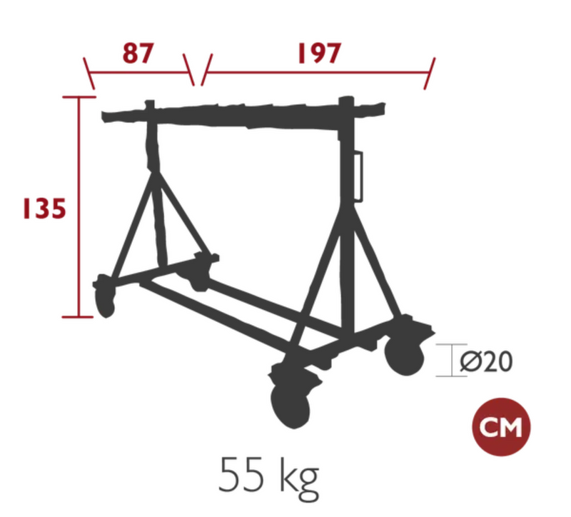 Load image into Gallery viewer, Fermob Chariots Chair Trolley with foldable chair chariot design, featuring metal frame and wheels for easy transport.
