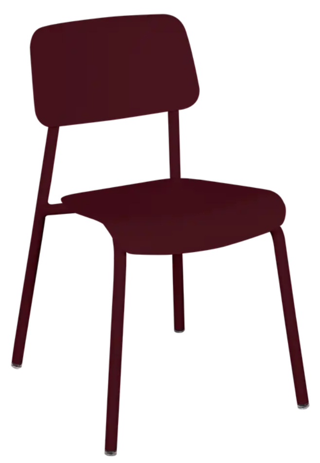 Load image into Gallery viewer, Fermob Studie outdoor cherry-colored chair with a modern design, suitable for patio or garden seating
