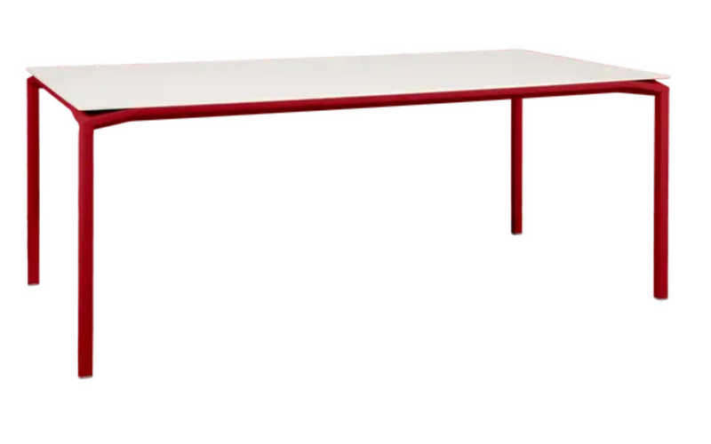 Load image into Gallery viewer, Fermob CALVI AERIS mineral dining table with eight seats, featuring a sleek table top in a modern design.
