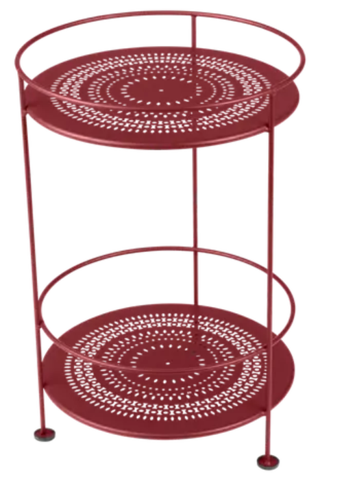 Load image into Gallery viewer, Fermob Guinguette side table with perforated double top, stylish metal table for outdoor or indoor use.
