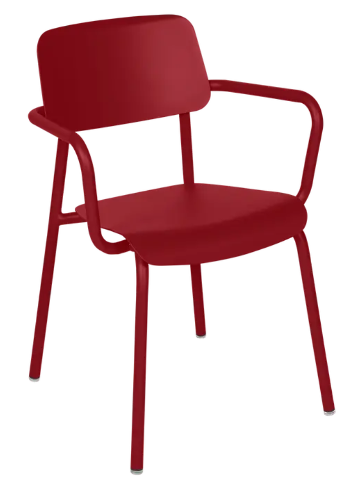 Load image into Gallery viewer, Fermob Chilli Studie Armchair, stackable indoor dining and office chair with modern design, suitable for home and office use.
