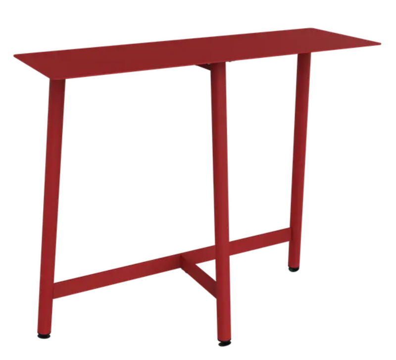 Load image into Gallery viewer, Fermob Bolder Counter bar table in vibrant chili red metal finish, suitable for shop, restaurant, or garden settings.
