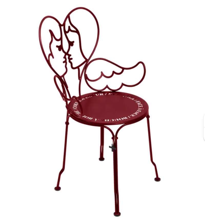 Load image into Gallery viewer, Fermob ANGE metal chair in vibrant chili red, outdoor furniture with a sleek, modern design and sturdy metal construction.
