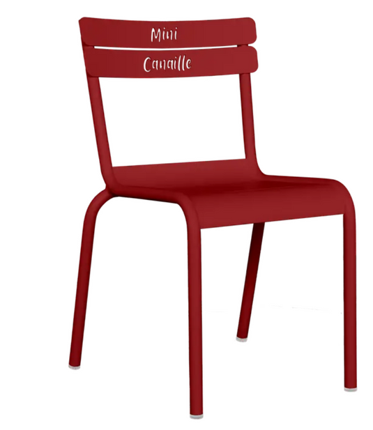 Fermob Luxembourg Kid Chair from Fermb Kids Corner Contract collection, featuring vibrant chilli red color and playful design.