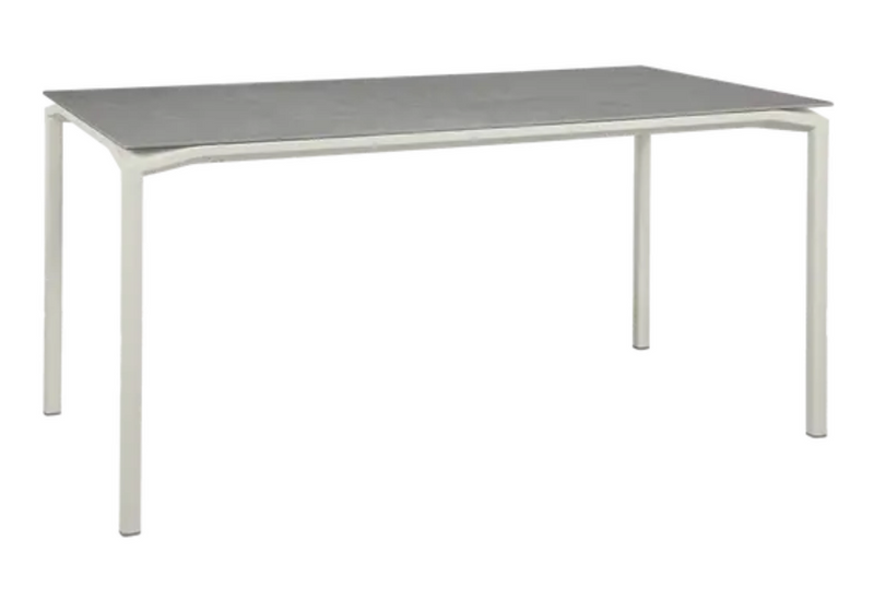 Load image into Gallery viewer, Fermob CALVI Creta Mineral dining table, 160x80 cm, six-seater with grey surface, ideal for modern dining rooms.
