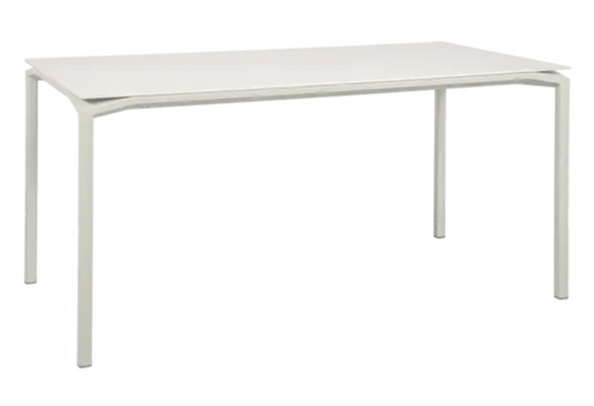 Fermob CALVI AERIS mineral dining table, 160x80 cm, six-seater with sleek gray surface and modern design.