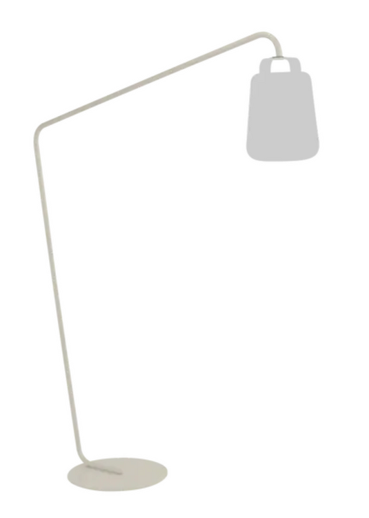 Clay grey Fermob BALAD² Offset Stand lamp stand with a modern, minimalist design on a white background.