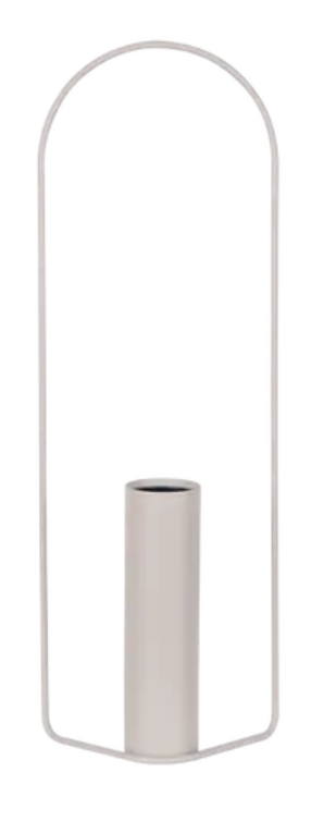 Load image into Gallery viewer, Fermob Itac cylindrical clay grey vase standing 76cm tall, showcasing its sleek design and matching accessories.
