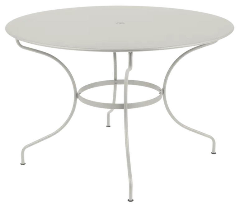 Load image into Gallery viewer, Fermob OPÉRA+ outdoor metal table in Clay Grey with 117 cm diameter, six-seater garden dining table.
