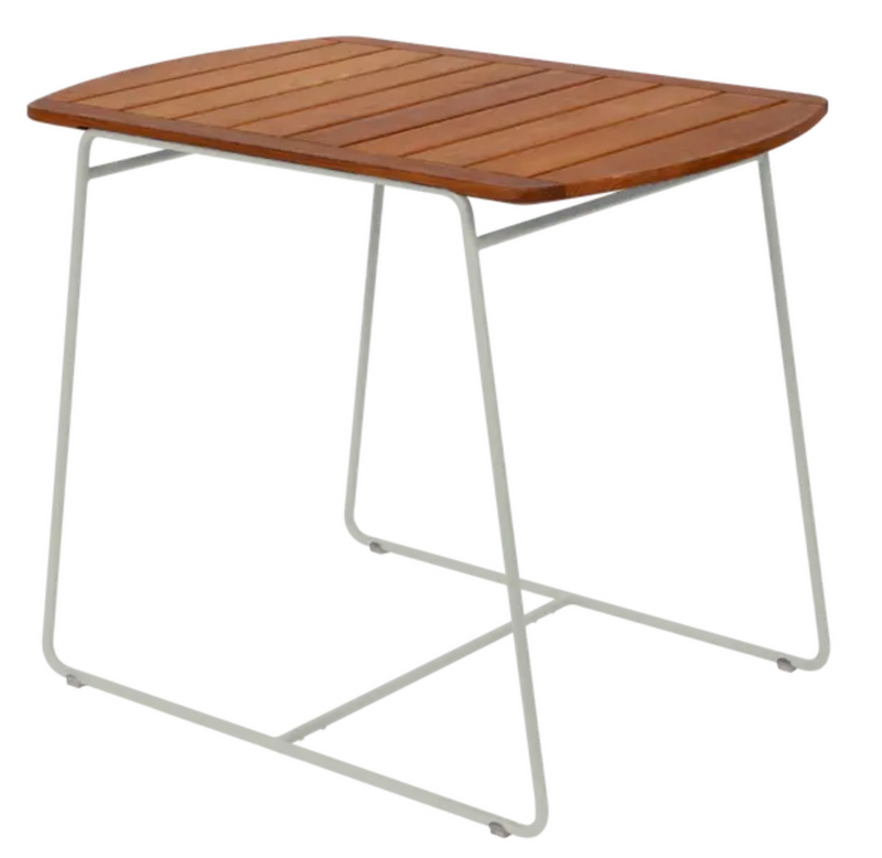 Load image into Gallery viewer, Fermob Surprising Teak Table in clay grey, outdoor teak table measuring 90x60cm, with a sleek modern design.
