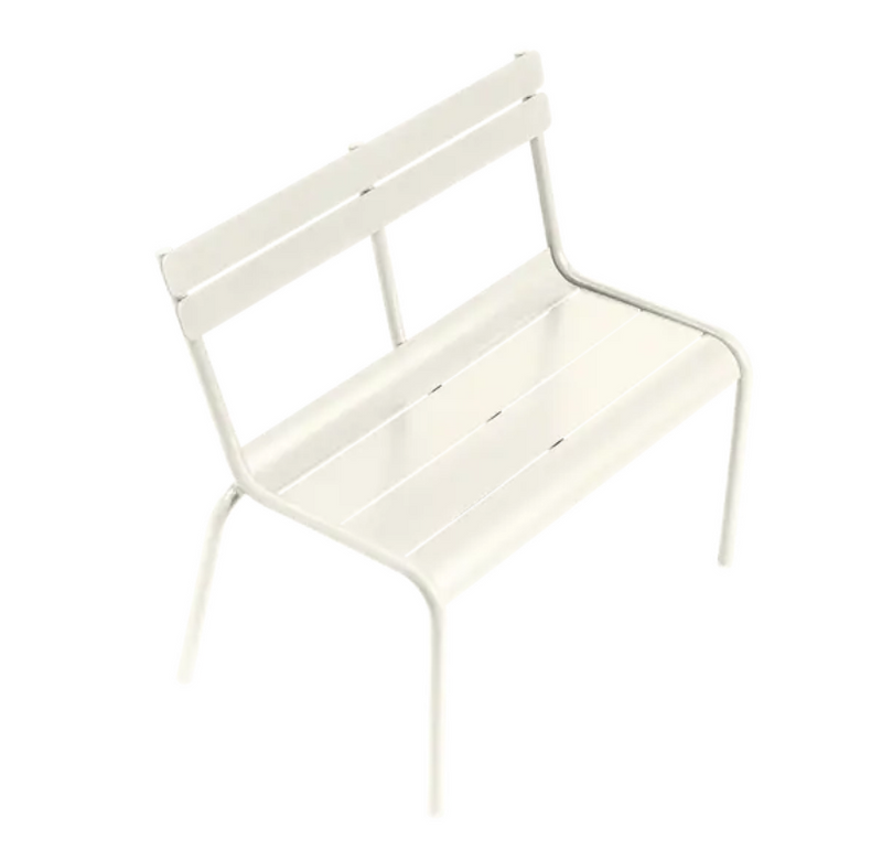 Load image into Gallery viewer, Fermob Luxembourg Kid Bench in clay gray color, designed as a small restaurant corner bench for children, made of durable outdoor material.
